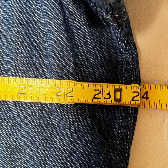 Port & Company Ladies XL Denim Button-Up Shirt Short Sleeve Casual 100% Cotton - Picture 11 of 14